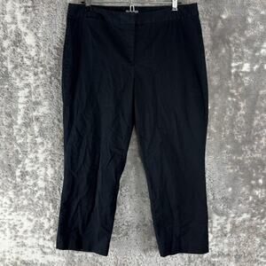 J Jill size 10 Stretch Ankle Flat Front Straight Leg Pants Black Button Zip